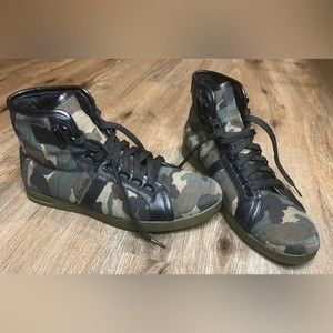 Dolce & Gabbana Mens High Top Sneakers Camouflage Green Camo D&G Size 7